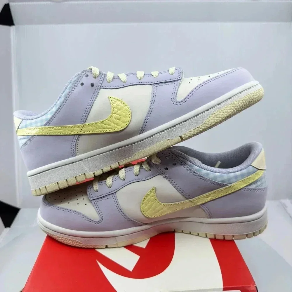 Nike Kids Shoes Dunk Low Easter FJ4641536 Athletic Sneakers White/Purple 7Y - Picture 5 of 8
